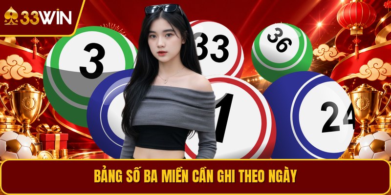 Bảng số ba miền cần ghi theo ngày